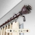 Kd Encimera 1 in. Ron Curtain Rod with 66 to 120 in. Extension, Mahogany KD3714657